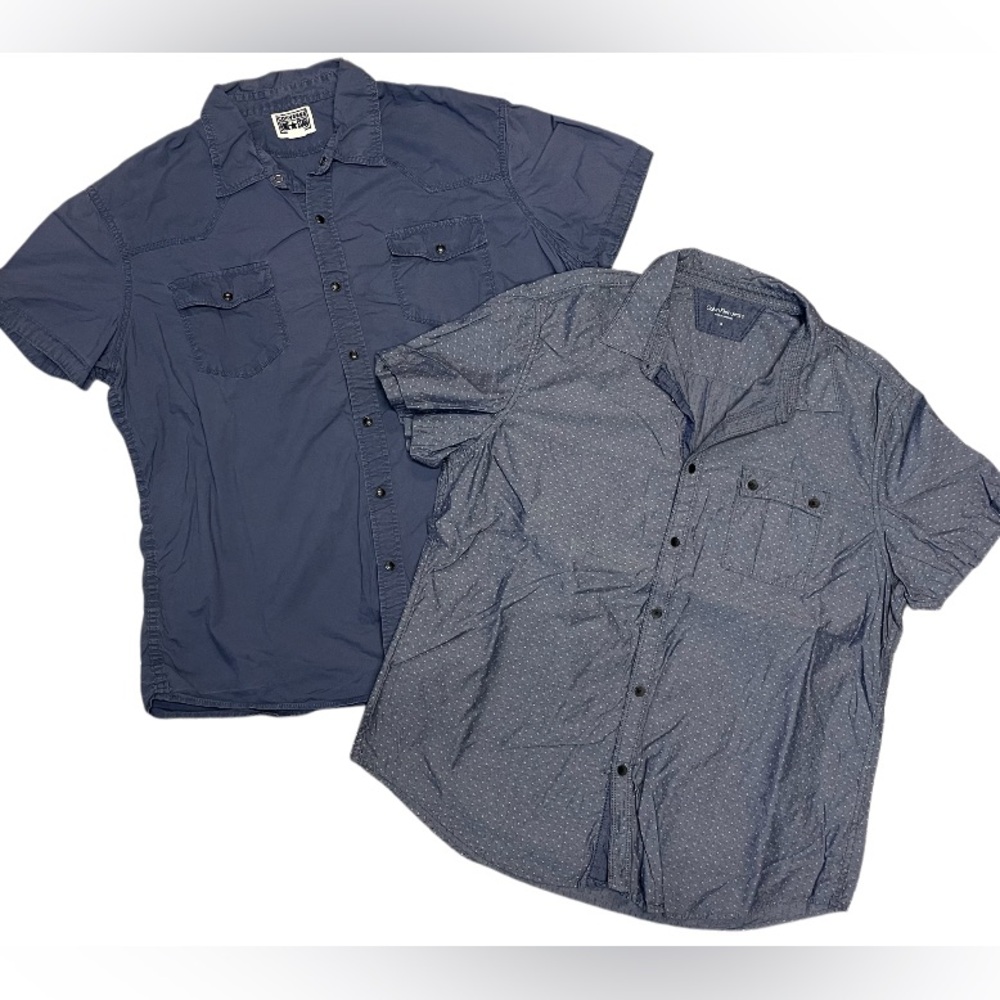 Lot of 2 MEN’S CASUAL BUTTON UP SHIRTS size Extra Large Calvin Klein & Converse